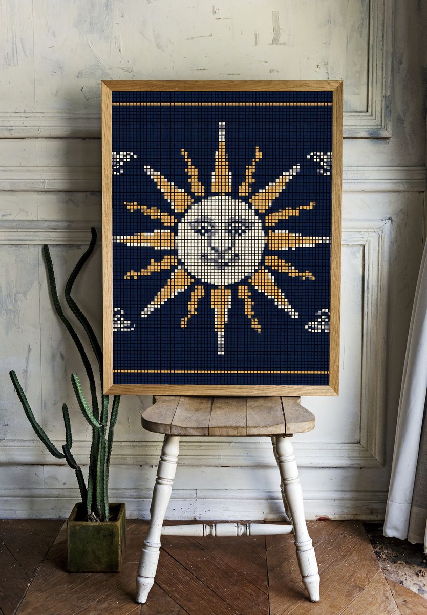 Sun Face Mosaic Poster room preview