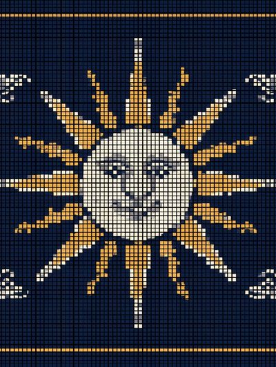 Sun Face Mosaic Poster.