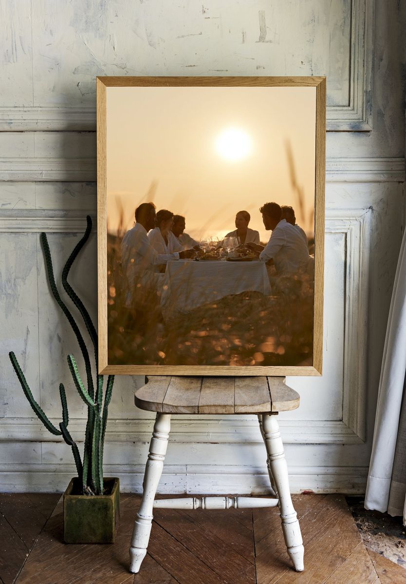 Sunset Dinner Gathering Photography Poster. room preview