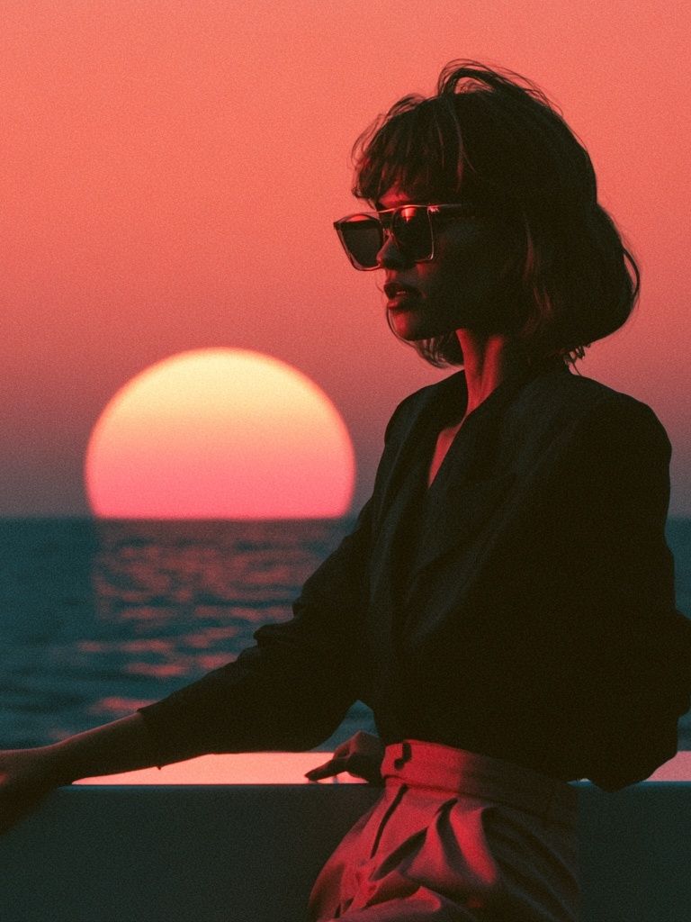 Sunset Silhouette Portrait Print. poster detail