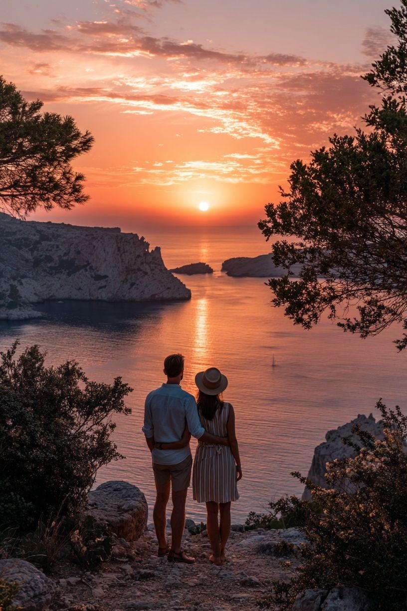Sunset Cliff Romance Poster. poster — photography art