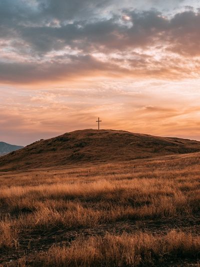 Sunset Cross Hillscape Print.