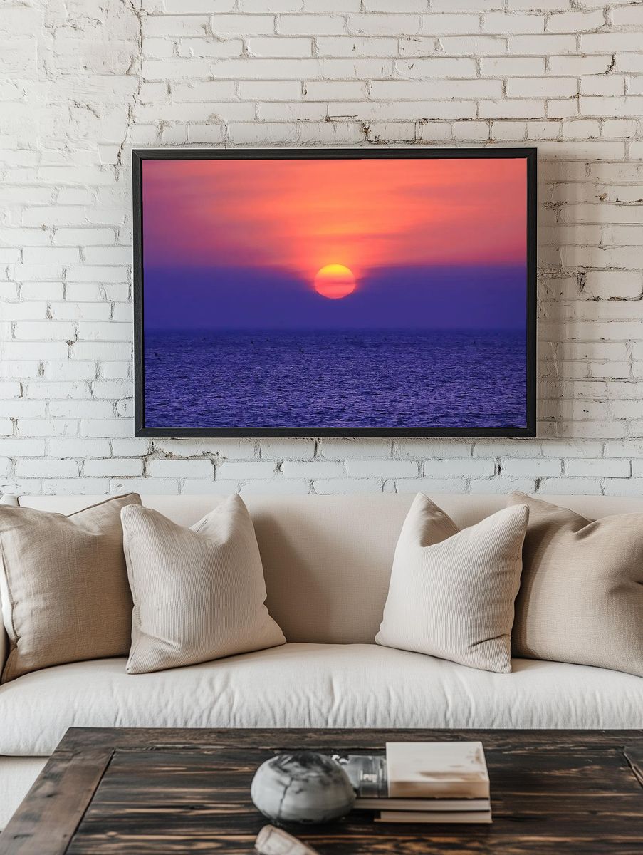 Serene Sunset Over Ocean — Nature Print. — room view 1