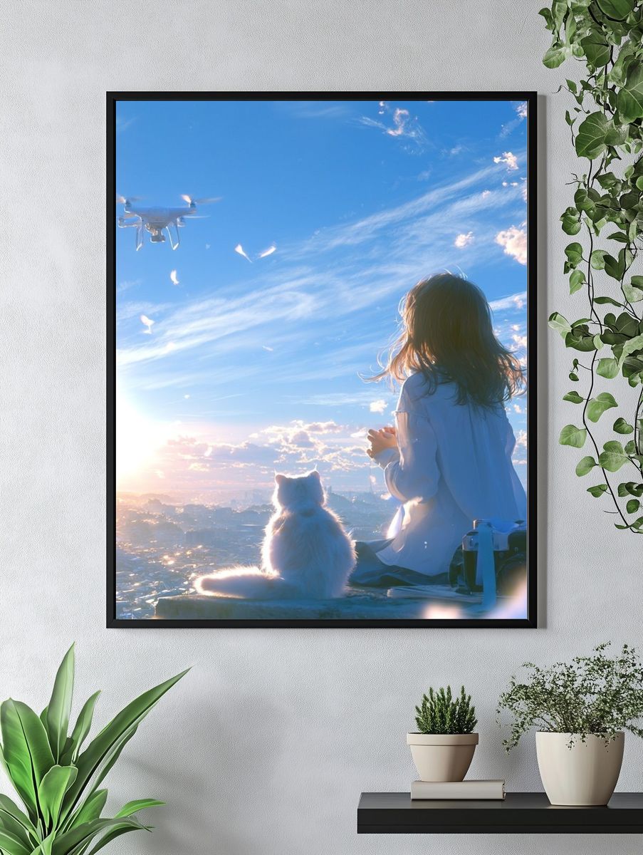 Sunset Drone Dreamscape Print. — room view 4