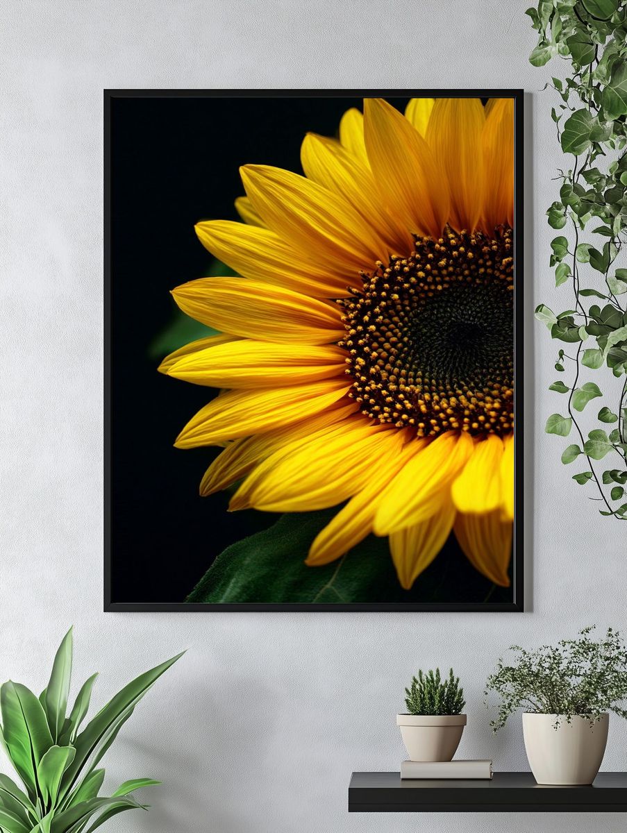 Sunflower Close-Up Poster. — room view 4