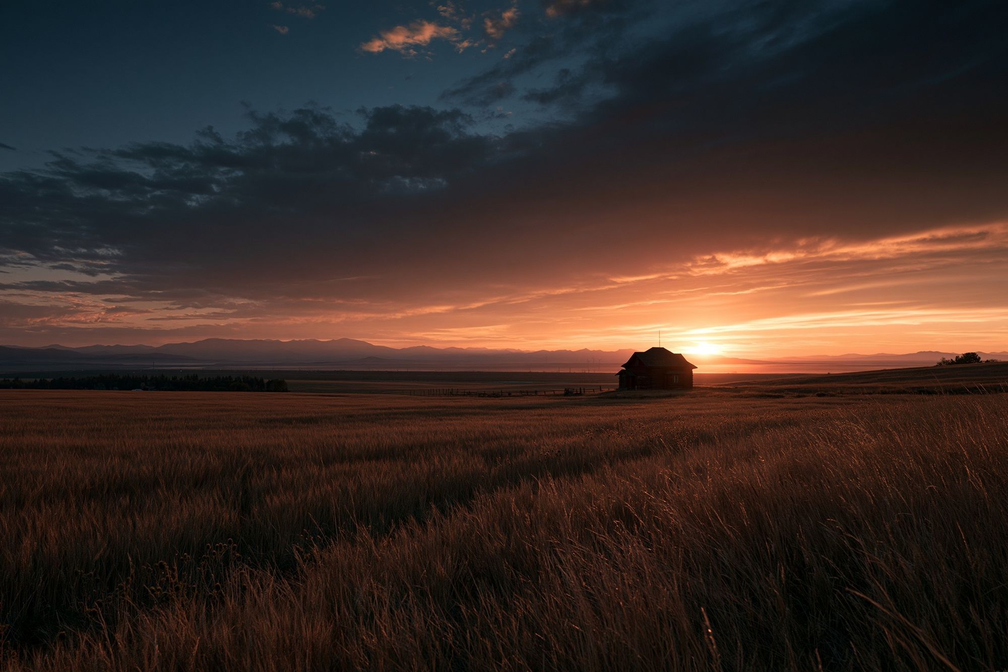 Sunset Prairie Landscape Poster. poster detail