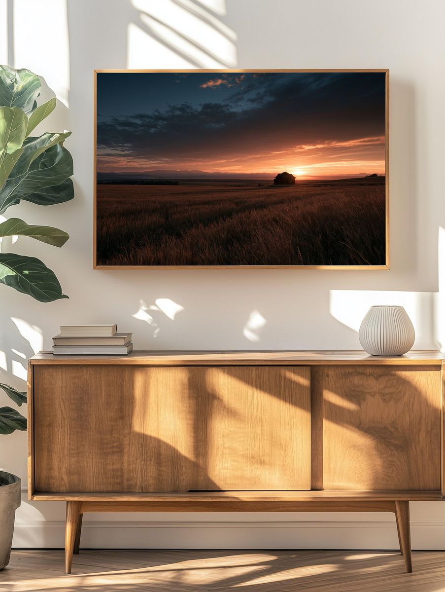 Sunset Prairie Landscape Poster. — room view 3