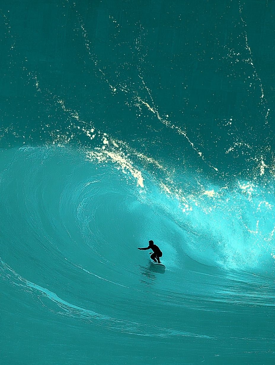 Surfer in Wave — Ocean Print. poster — nature art