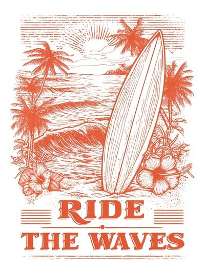 Ride the Waves — Vintage Print