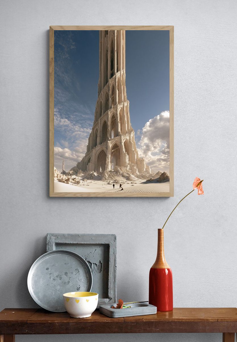 Surreal Desert Cathedral Print. — room view 3