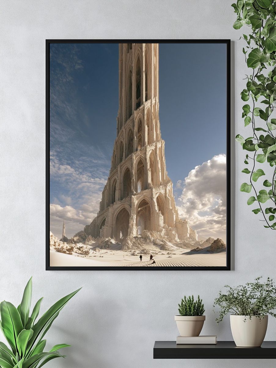 Surreal Desert Cathedral Print. — room view 4