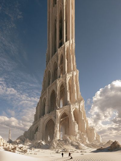 Surreal Desert Cathedral Print.
