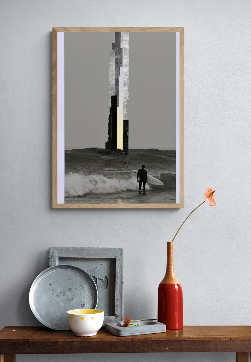 Surfer at Sea — Surreal Photography Print. — room view 3