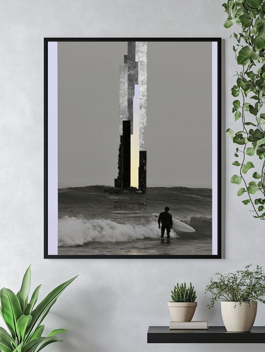 Surfer at Sea — Surreal Photography Print. — room view 4