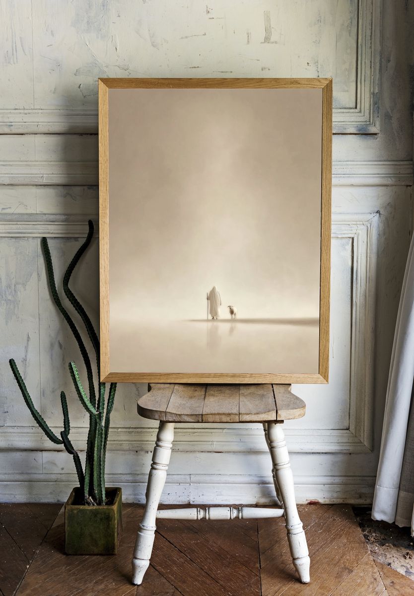 Desert Shepherd Surrealism Print room preview