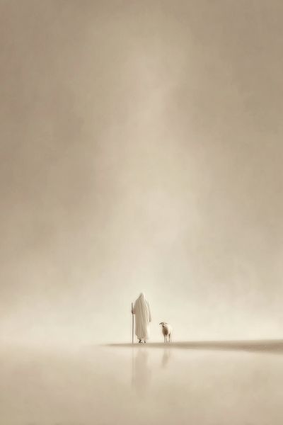 Desert Shepherd Surrealism Print. poster print