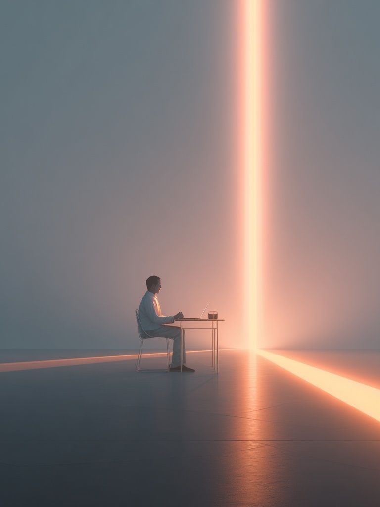 Solitary Light Beam Surrealism Print. poster — fine-art art