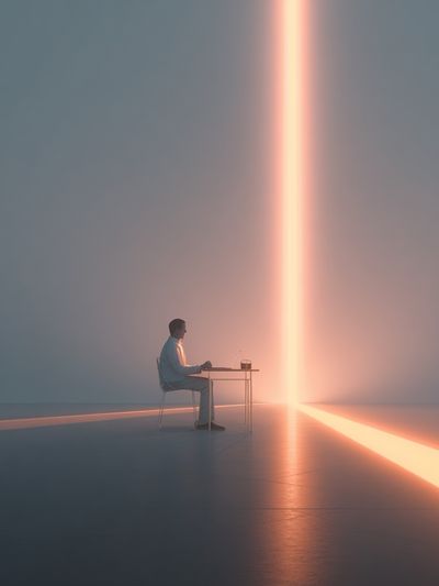 Solitary Light Beam Surrealism Print. poster print