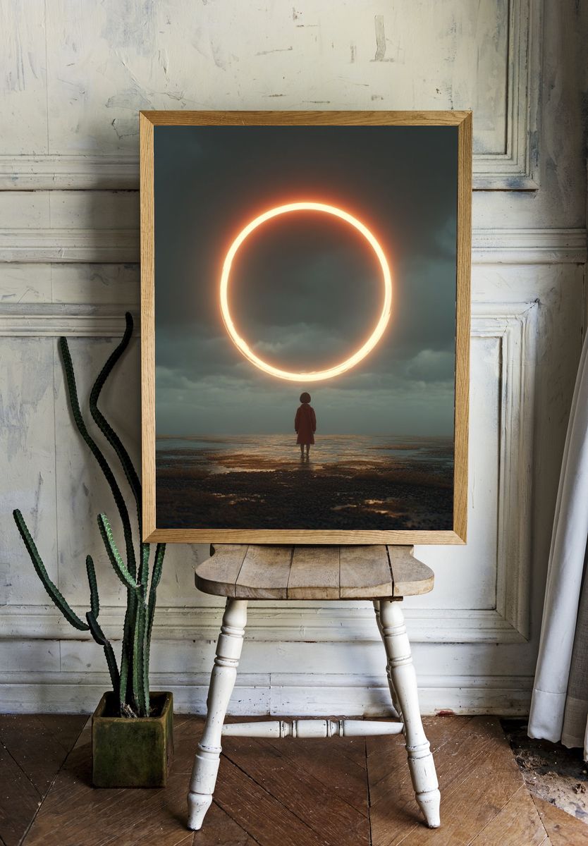 Eclipse Horizon Surrealism Poster room preview