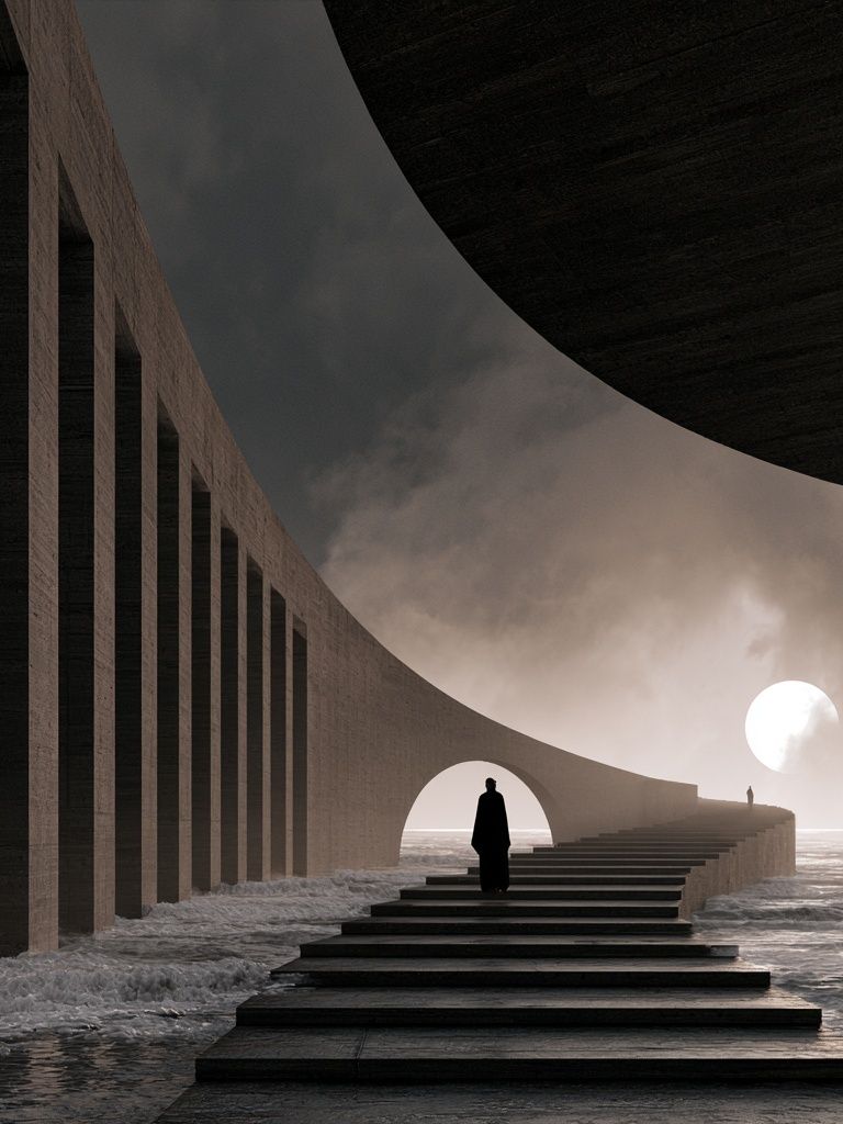 Surreal Seaside Archway Print. poster detail