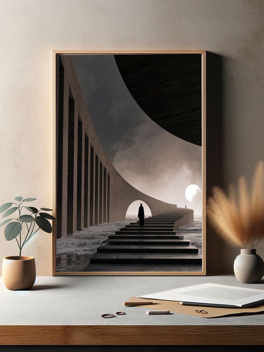 Surreal Seaside Archway Print. — room view 2