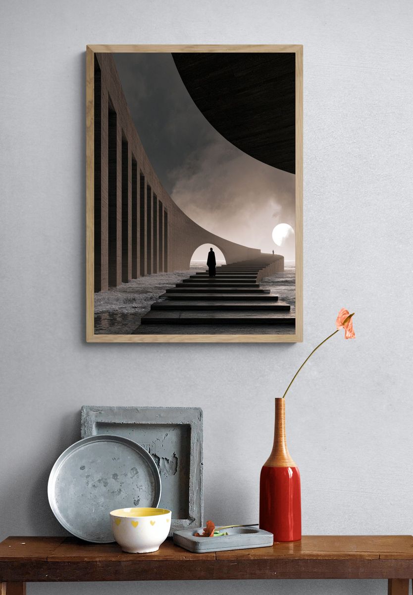 Surreal Seaside Archway Print. — room view 3