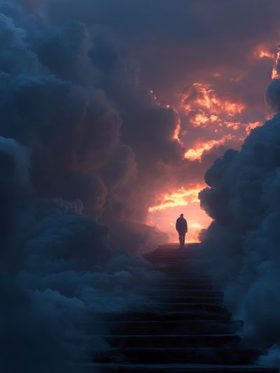 Celestial Stairway Surrealism Print. poster print