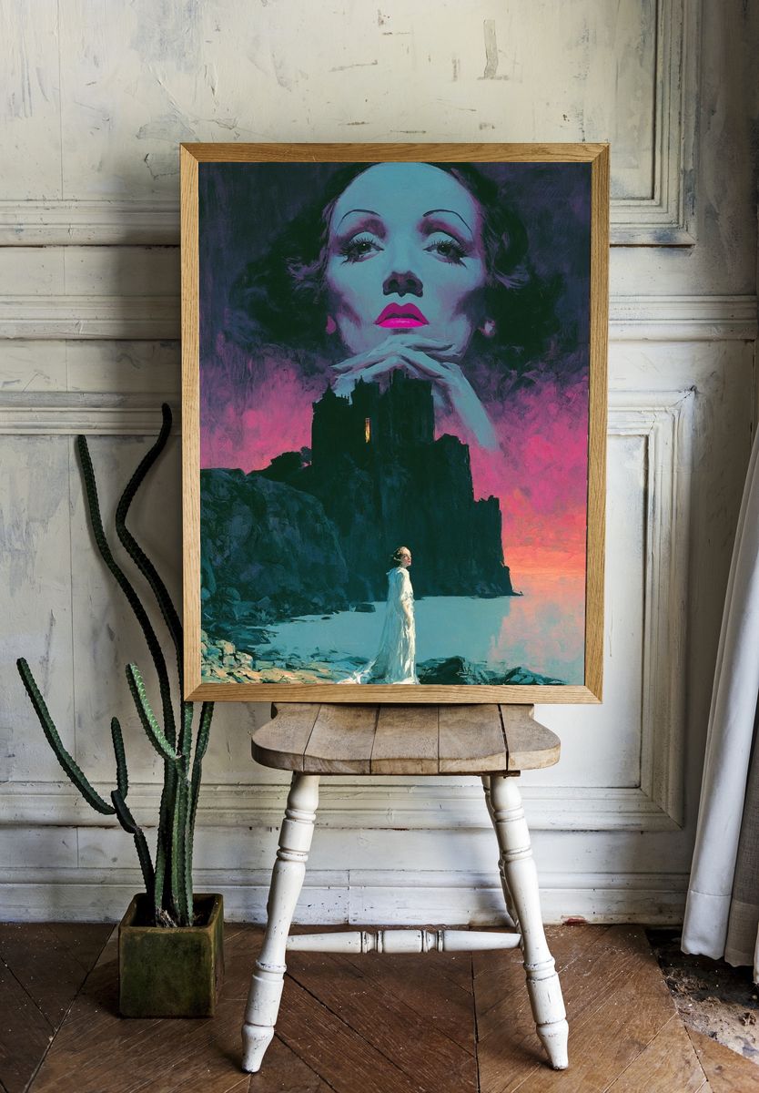 Surreal Cliffside Portrait Print. room preview