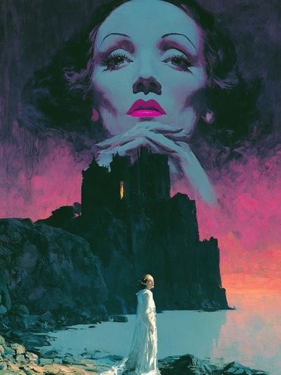 Surreal Cliffside Portrait Print. poster print