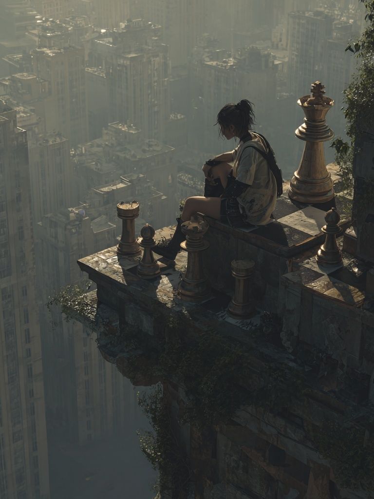 Solitary City Edge Surrealism Print. poster detail