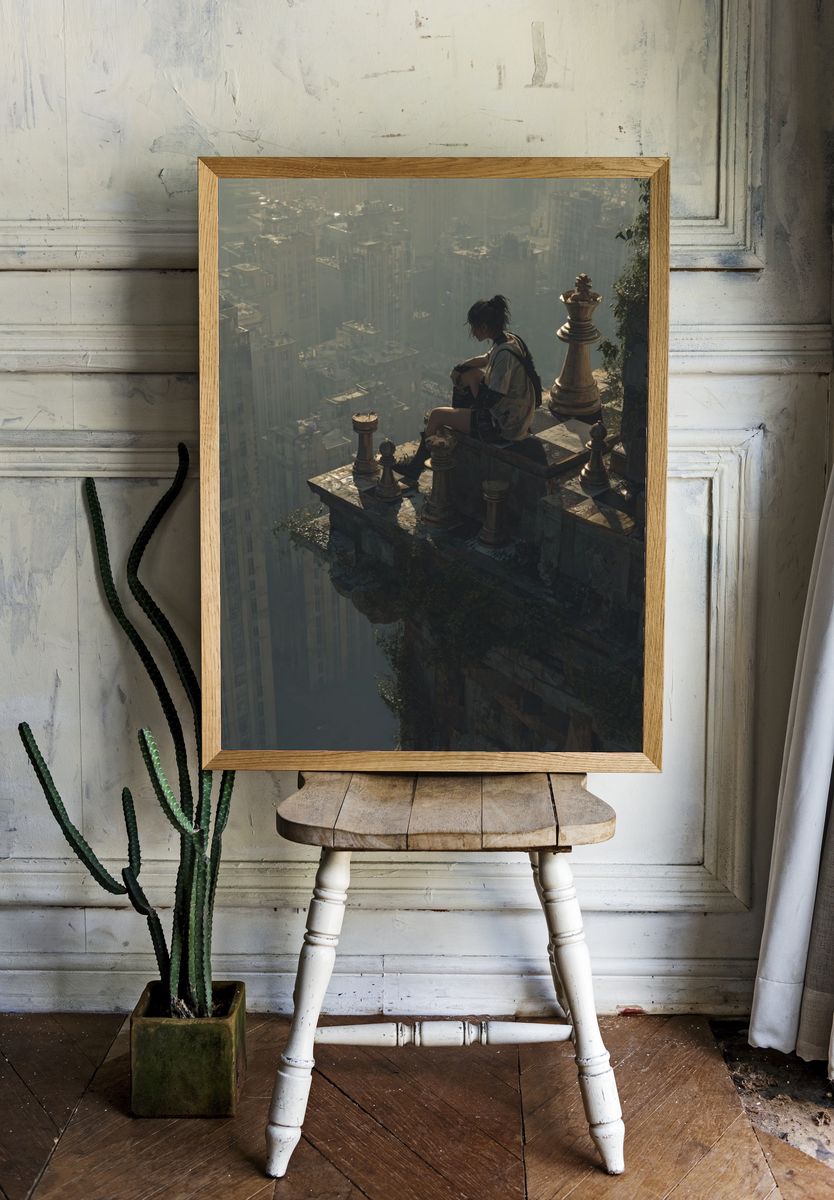 Solitary City Edge Surrealism Print room preview