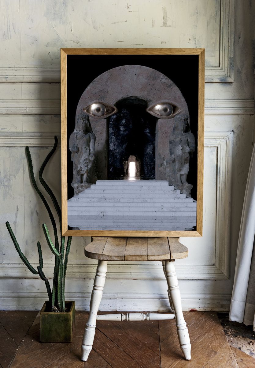 Surreal Stone Portal Print. — room view 1