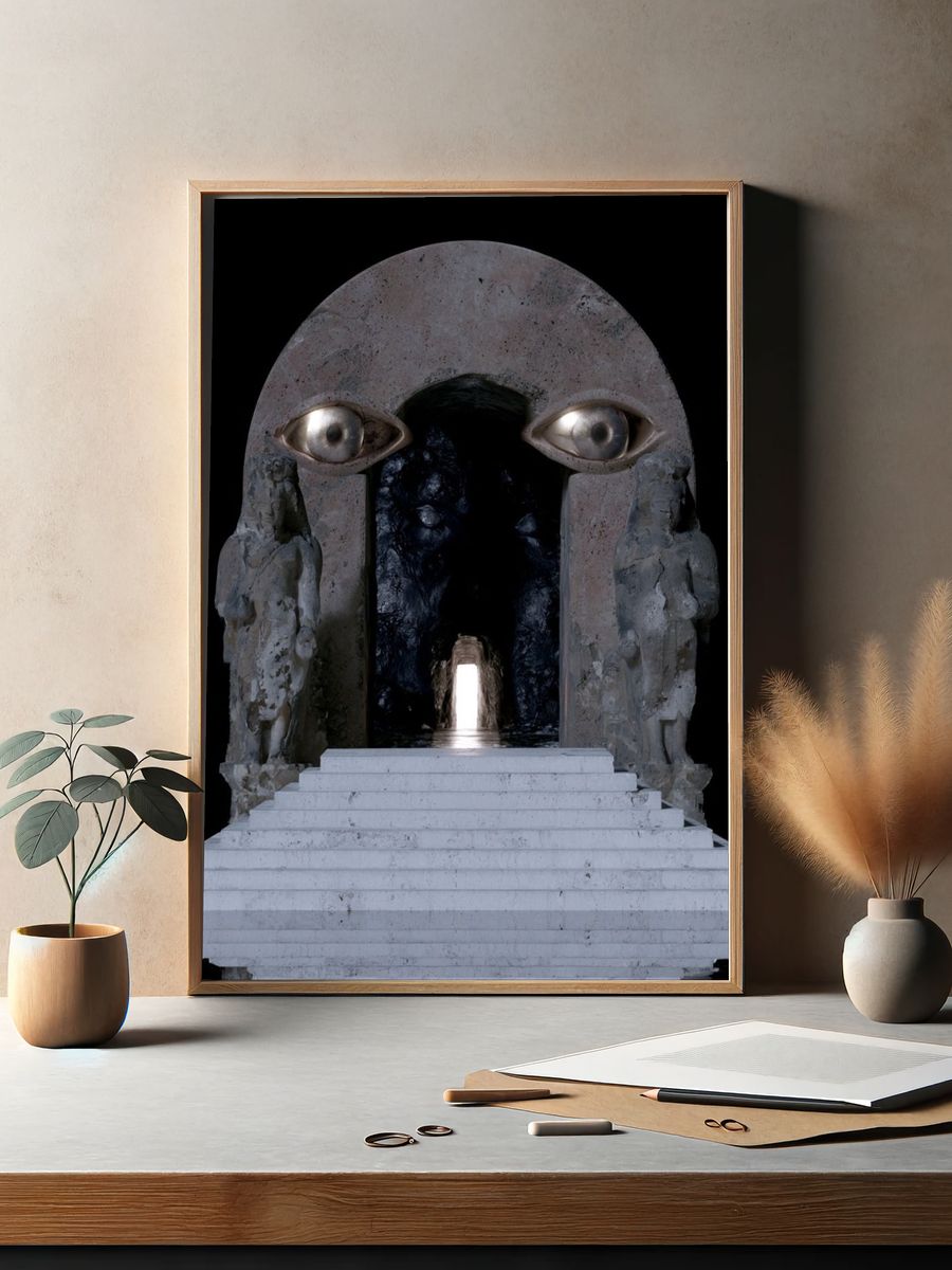 Surreal Stone Portal Print. — room view 2