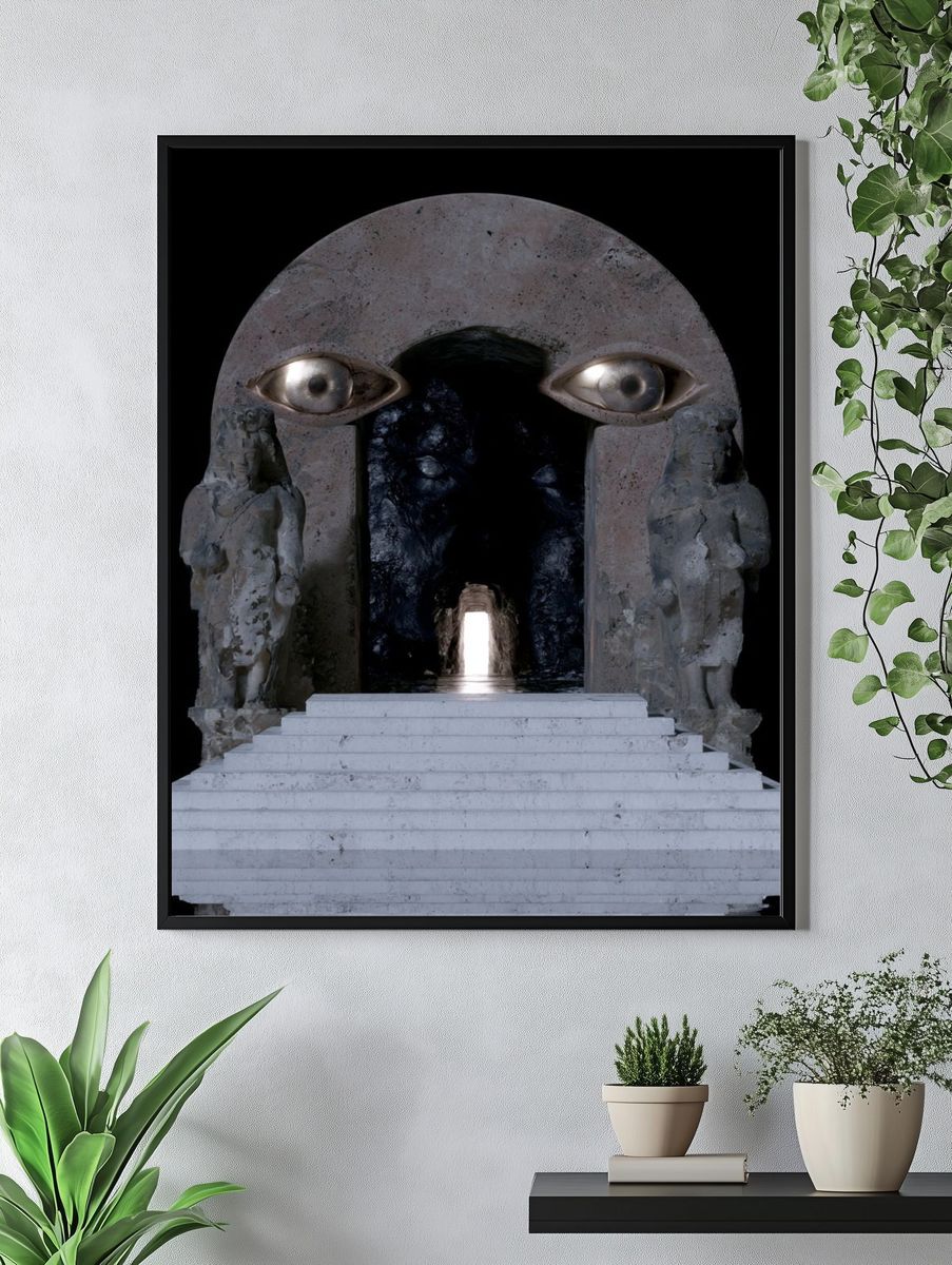 Surreal Stone Portal Print. — room view 4