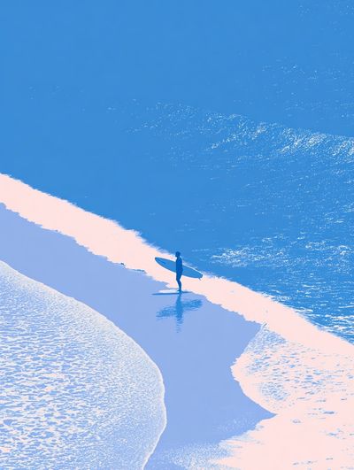 Surfer by the Shore Photography Poster. poster print