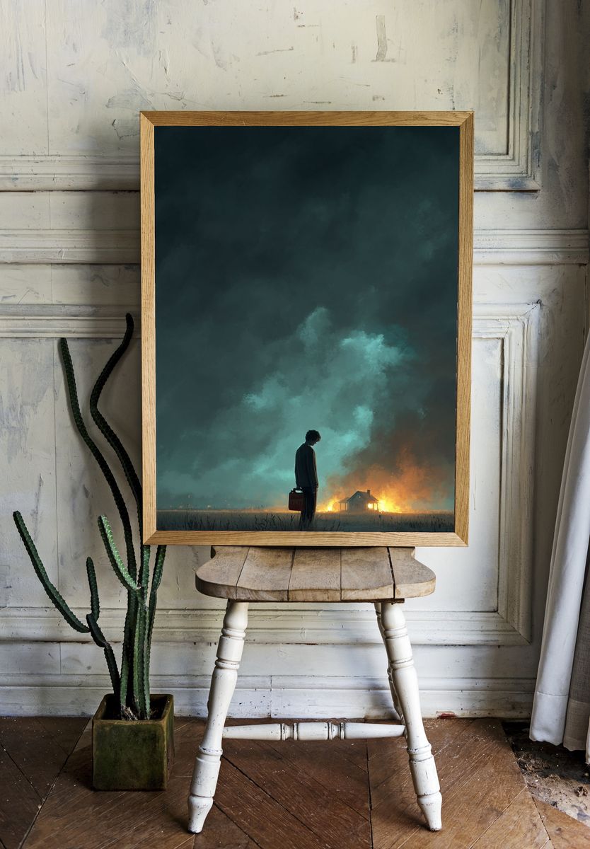 Mysterious Figure — Surrealism Print room preview