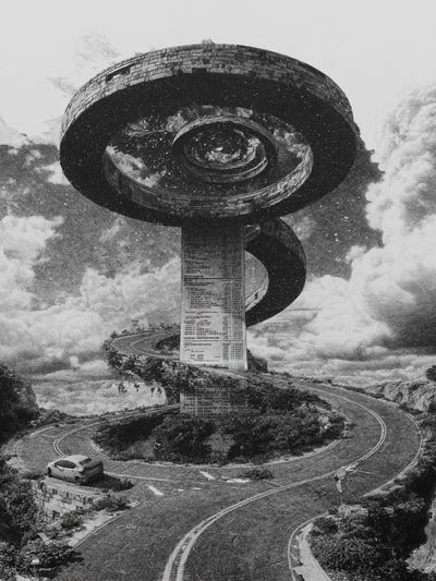 Surreal Spiral Road Print. poster print