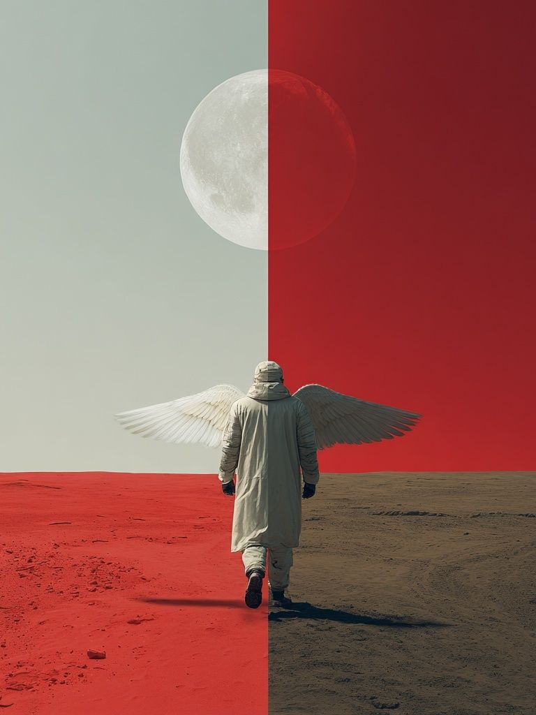 Winged Wanderer Surrealism Poster. poster — fine-art art