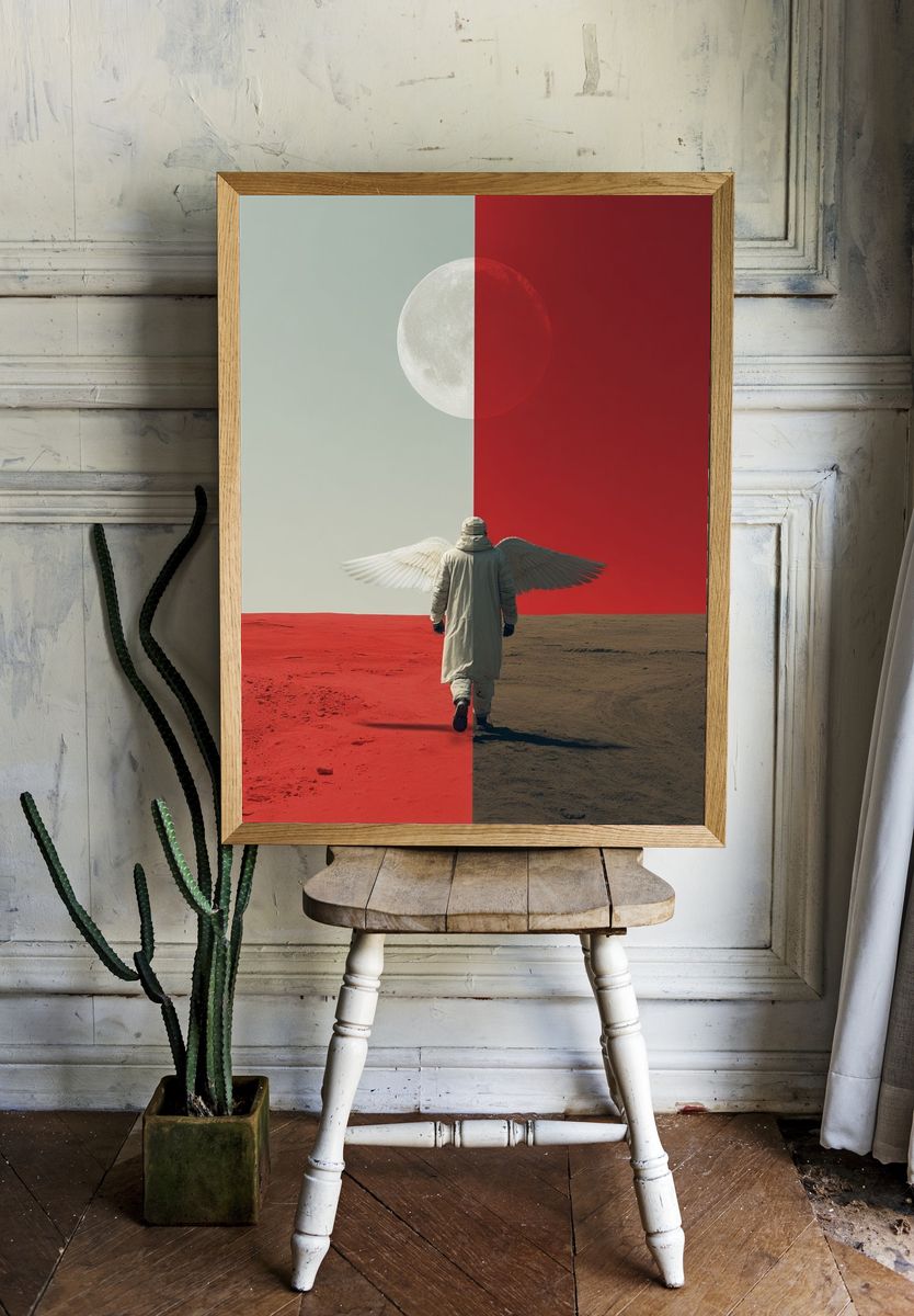 Winged Wanderer Surrealism Poster room preview