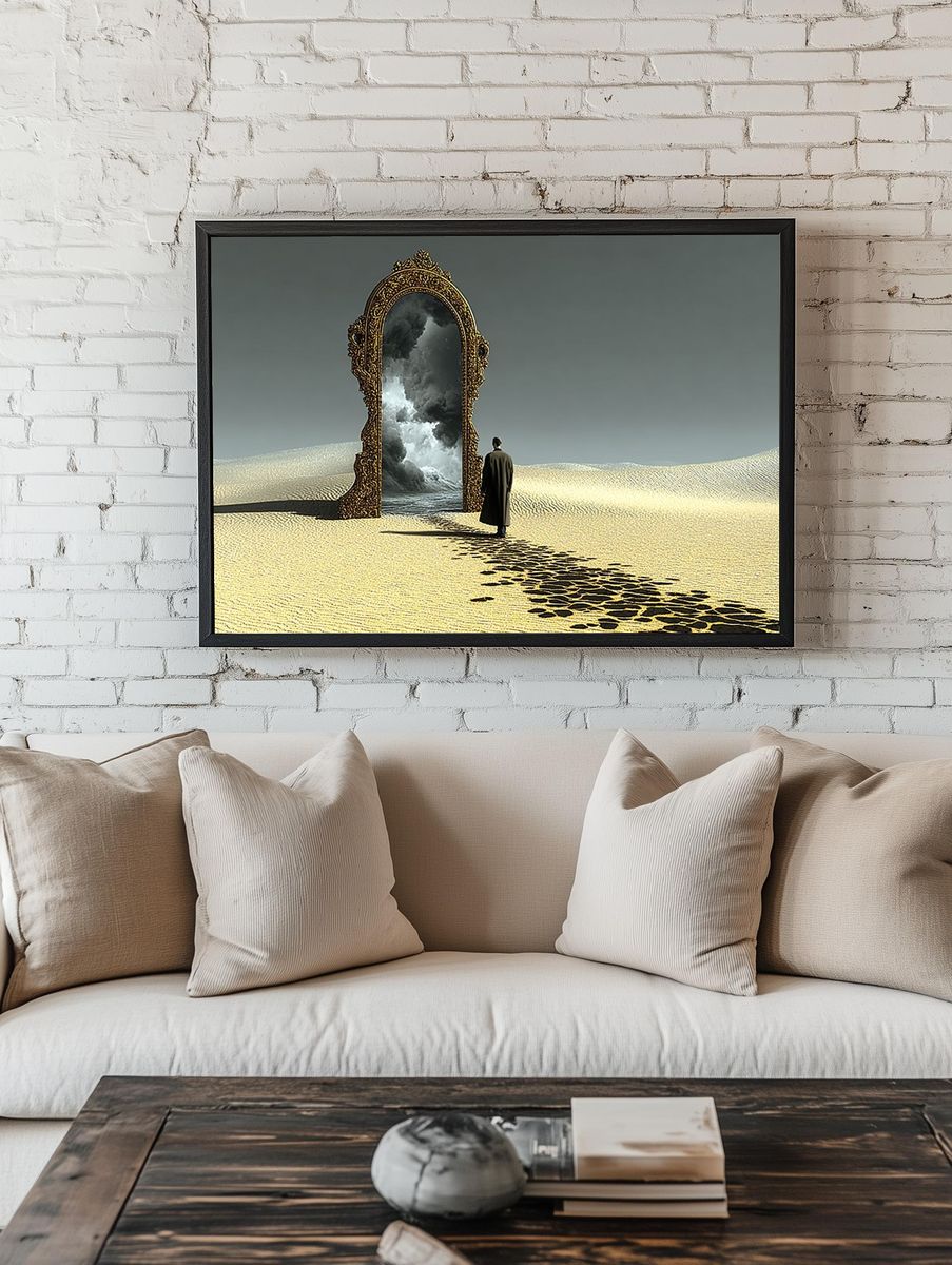 Surreal Desert Portal Print room preview