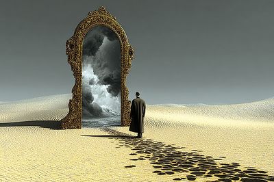 Surreal Desert Portal Print. poster print