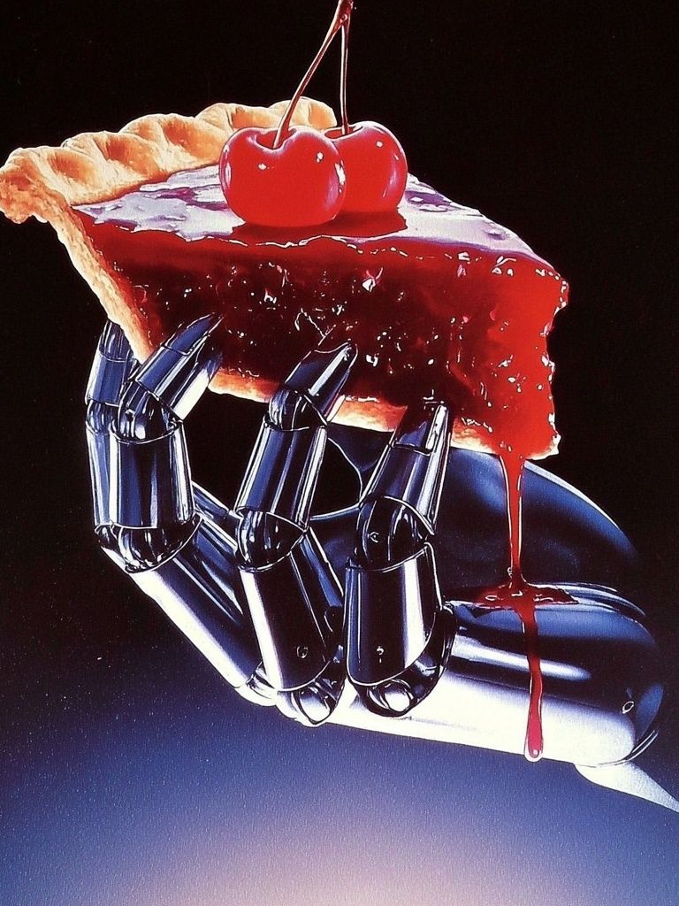 Surreal Cherry Pie Hand Poster. poster detail