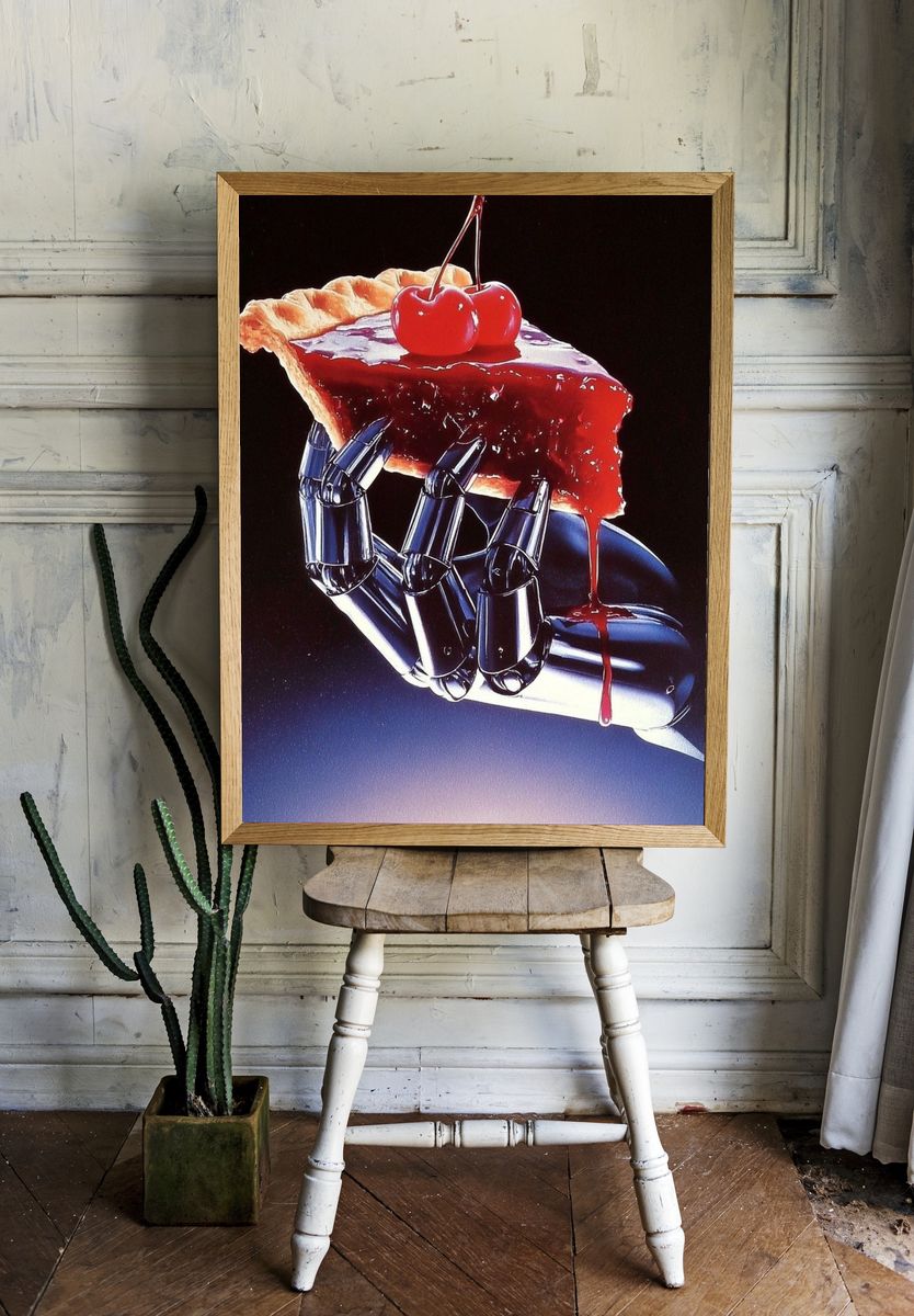 Surreal Cherry Pie Hand Poster room preview