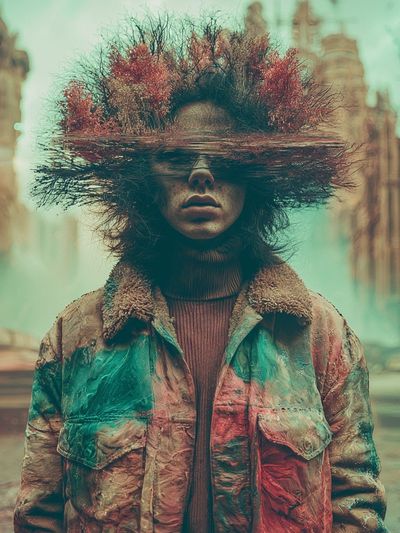 Surreal Urban Portrait Poster. poster