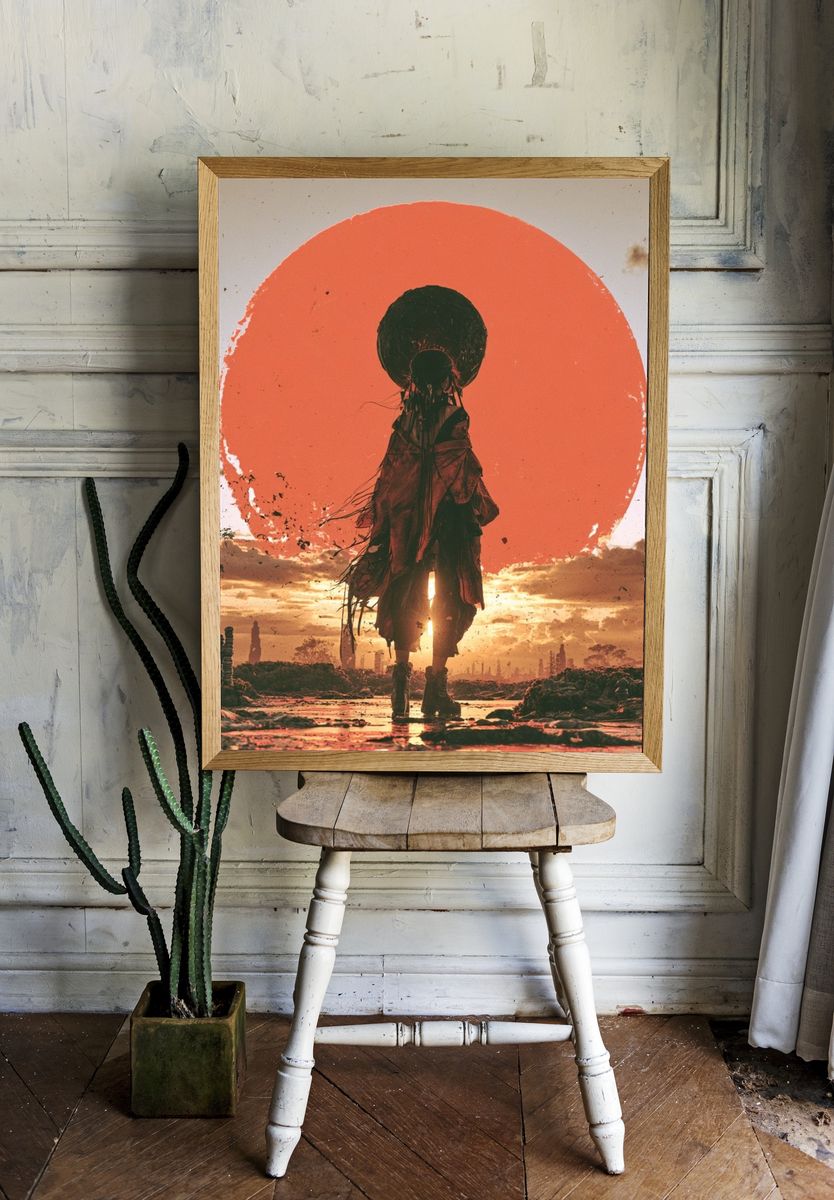 Surreal Sunset Figure Poster. — room view 1