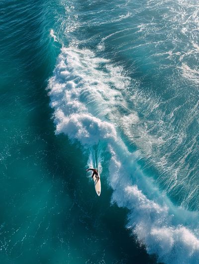 Surfer on Turquoise Wave Photography Poster. poster print
