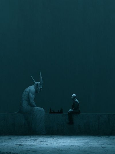 Surreal Chess Encounter Print.