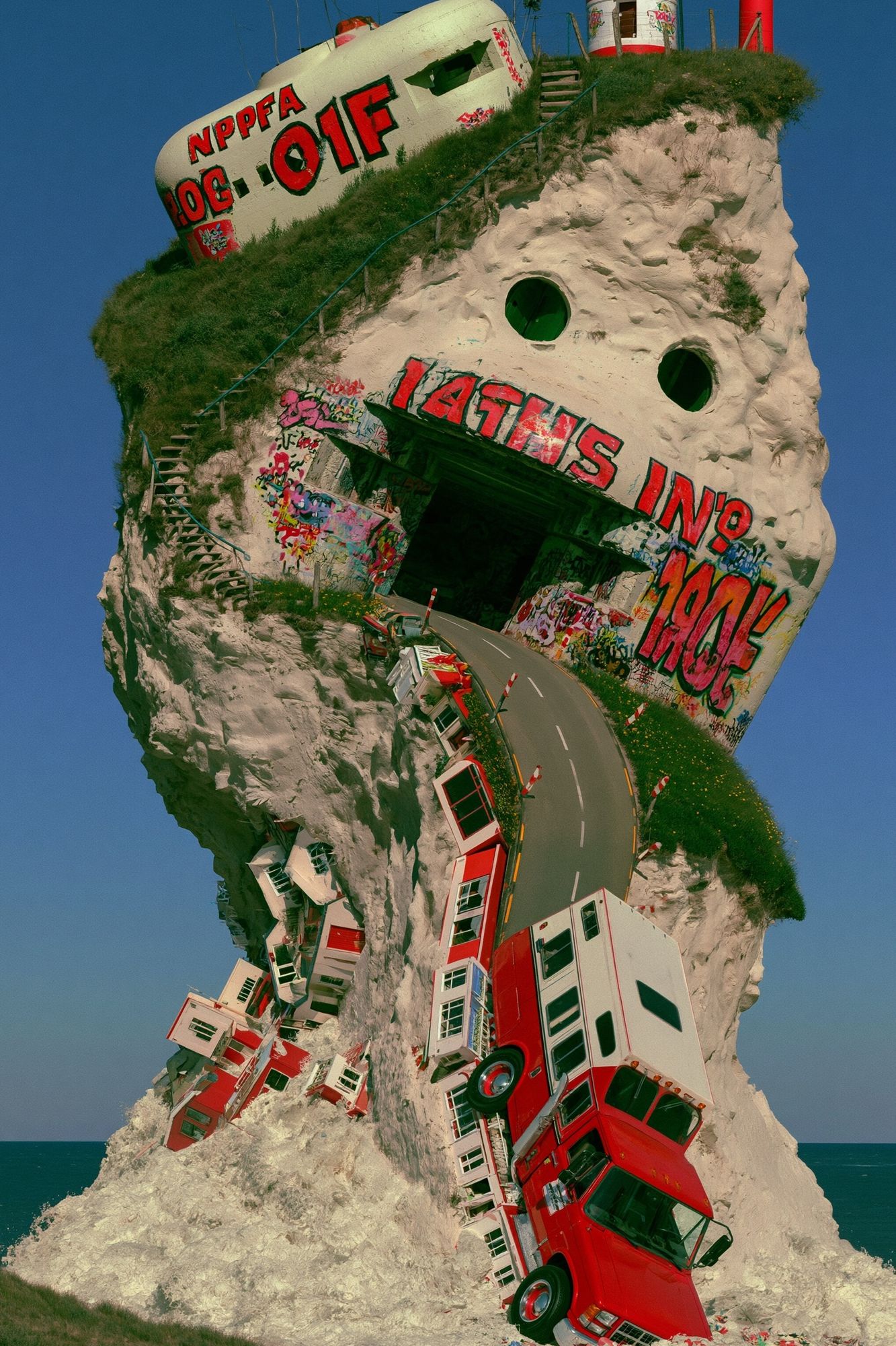 Surreal Cliff Road Photography Print. poster detail