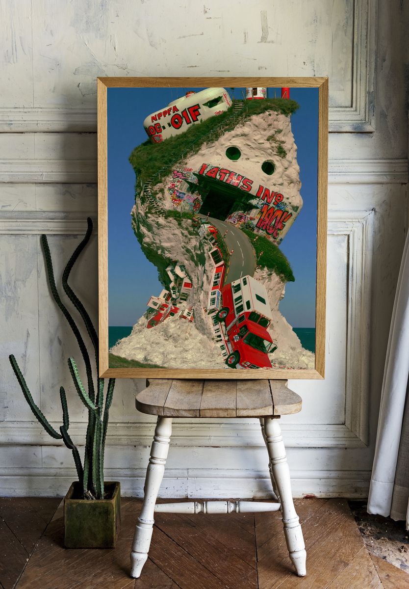 Surreal Cliff Road Photography Print. — room view 1