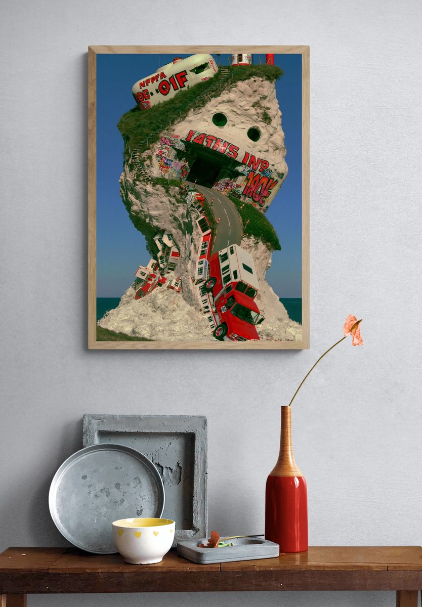 Surreal Cliff Road Photography Print. — room view 3